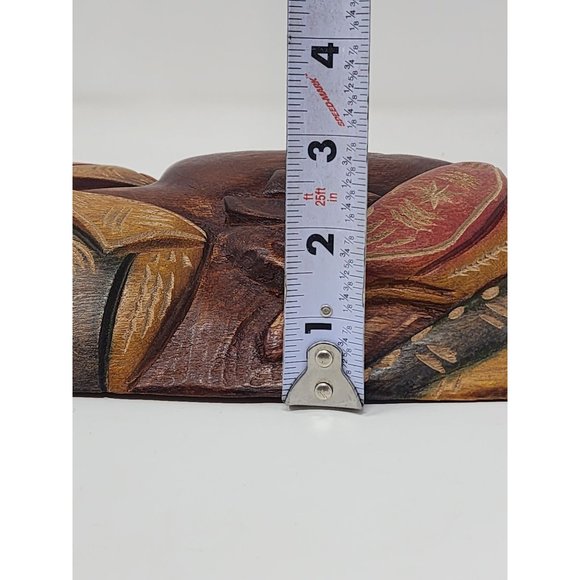 African Wooden Tribal Mask Hand Carved Wall‎ Hanging Art - Picture 5 of 7